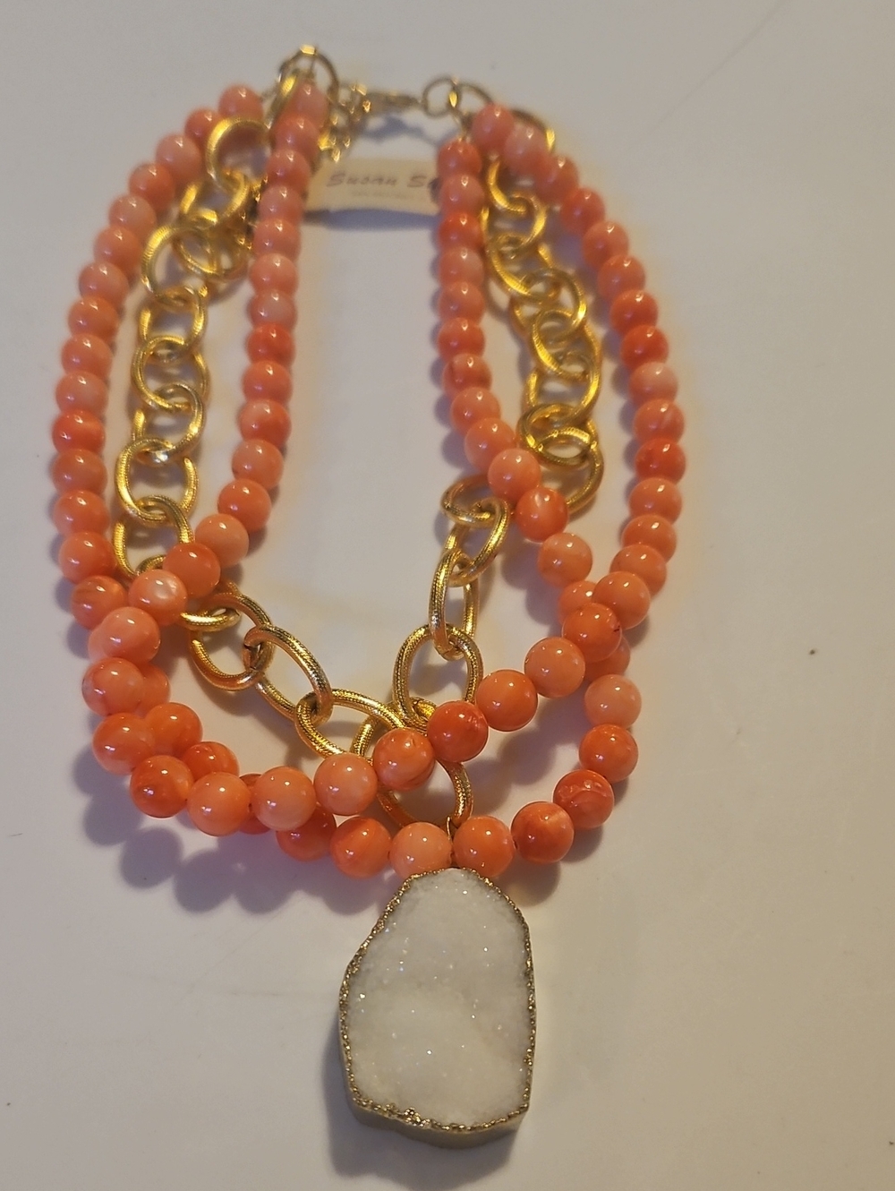 Susan Straw Coral Necklace